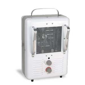 Electric space heater - white front view