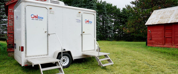 Onsite portable restroom luxury trailer