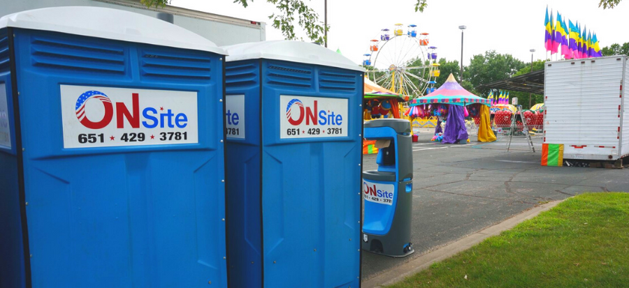 portable restrooms at fair